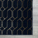 Ritz Geometric Modern Rug Gold & Navy (V3) corner view homelooks.com