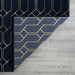 Ritz Geometric Modern Rug Gold & Navy (V3) folded corner homelooks.com