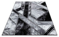 Ritz Geometric Modern Rug Silver & Black over-view homelooks.com