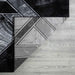 Ritz Geometric Modern Rug Silver & Black folded corner homelooks.com