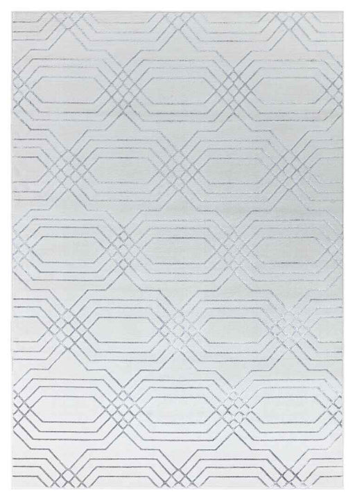 Ritz Geometric Modern Rug Silver & Cream (V1) homelooks.com
