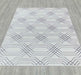 Ritz Geometric Modern Rug Silver & Cream (V1) on wooden floor homelooks.com