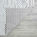 Ritz Geometric Modern Rug Silver & Cream (V1) folded corner homelooks.com