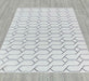 Ritz Geometric Modern Rug Silver & Cream (V2) wooden floor homelooks.com