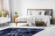 Ritz Marble Design Rug Gold & Navy in bedroom homelooks.com