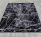 Ritz Marble Design Rug Silver & Black on wooden floor homelooks.com