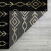 Ritz Moroccan Contemporary Rug Gold & Black folded corner homelooks.com