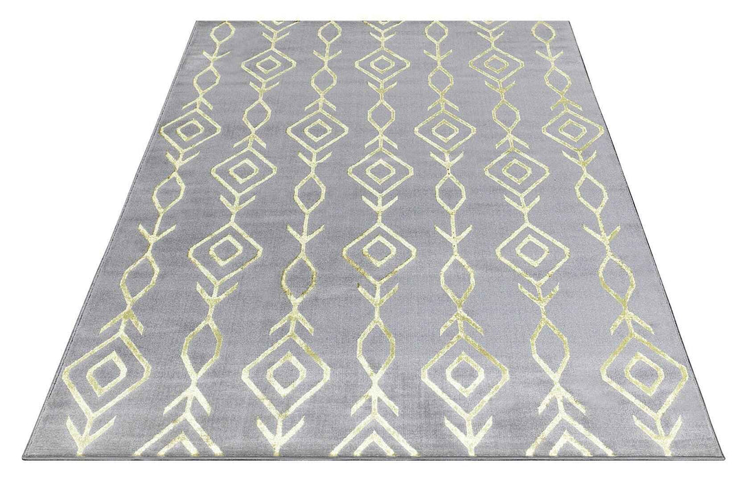 Ritz Moroccan Contemporary Rug Gold & Grey over-view homelooks.com