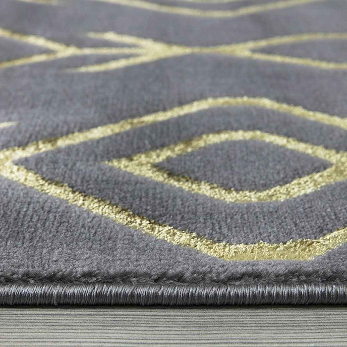 Ritz Moroccan Contemporary Rug Gold & Grey pile height homelooks.com