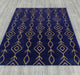 Ritz Moroccan Contemporary Rug Gold & Navy on wooden floor homelooks.com