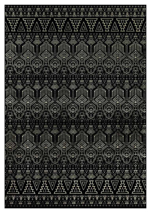 Ritz Moroccan Style Rug Gold & Black homelooks.com