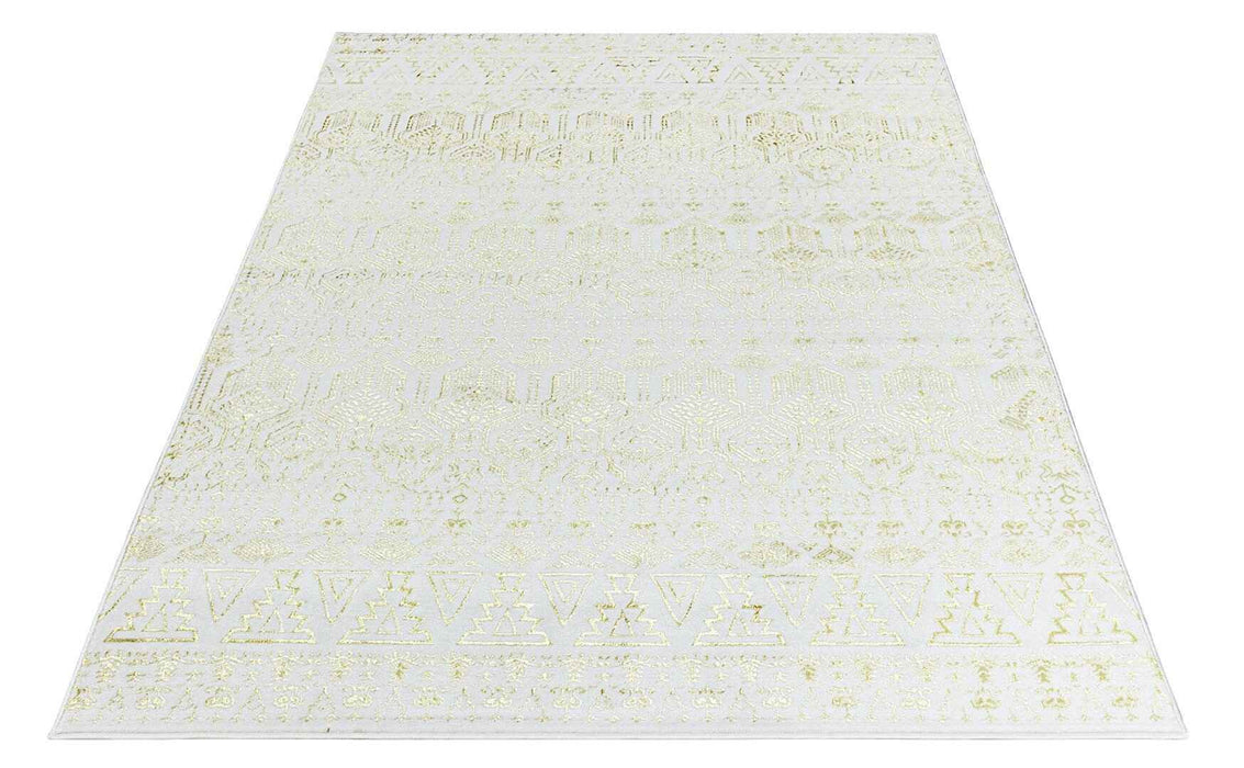 Ritz Moroccan Style Rug Gold & Cream over-view homelooks.com