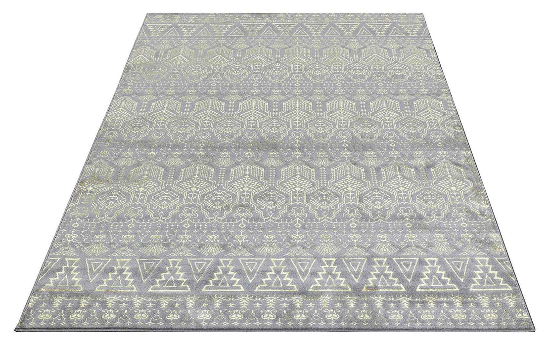 Ritz Moroccan Style Rug Gold & Grey over-view homelooks.com