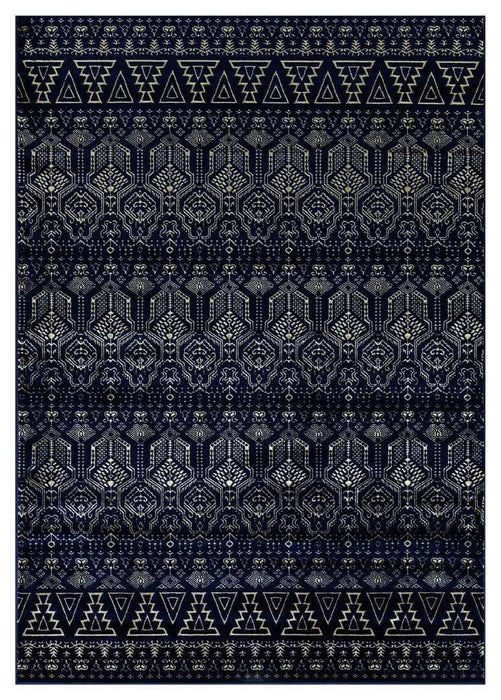 Ritz Moroccan Style Rug Gold & Navy homelooks.com