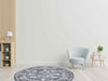 Santorini Traditional Floral Round Rug (V4) in minimalistic space homelooks.com