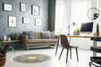 Sevilla Contemporary Round Rug in home study homelooks.com