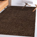 Shaggy Plain Brown Rug in living room homelooks.com