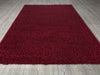 Shaggy Plain Red Rug over-view homelooks.com