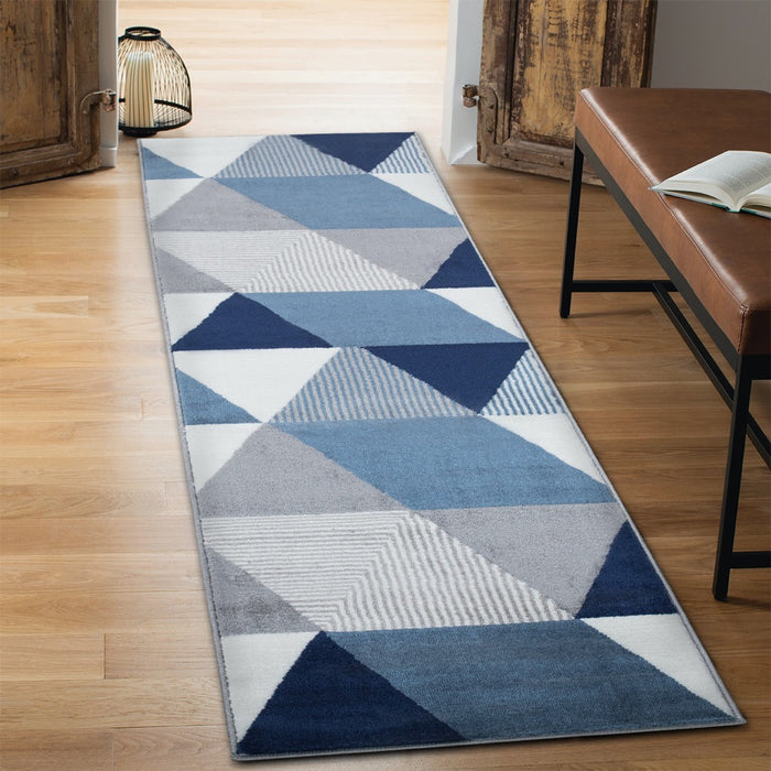 Paris Triangle Runner Rug Navy entryway www.homelooks.com