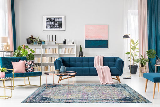 Amsterdam Geometric Design Rug (V3) - Blue 2- living room blue www.homelooks.com
