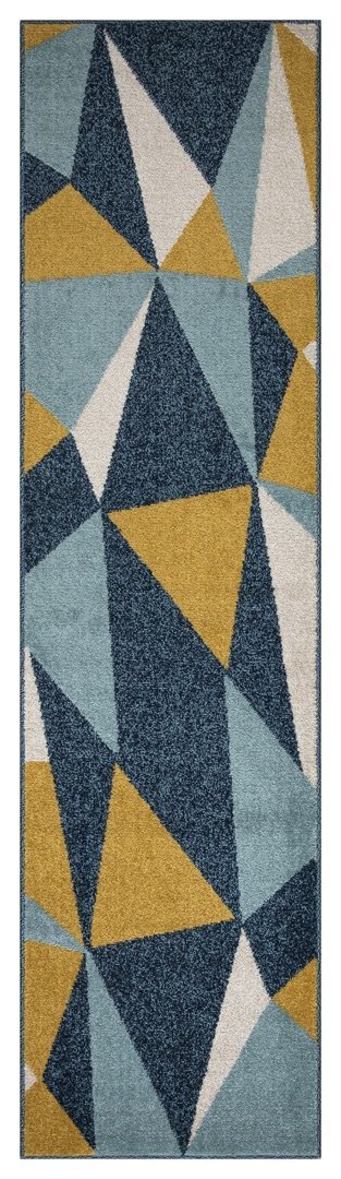Amsterdam Pyramid Design Rug - Navy full length overview www.homelooks.com