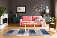 Paris Check Rug Navy in living room www.homelooks.com