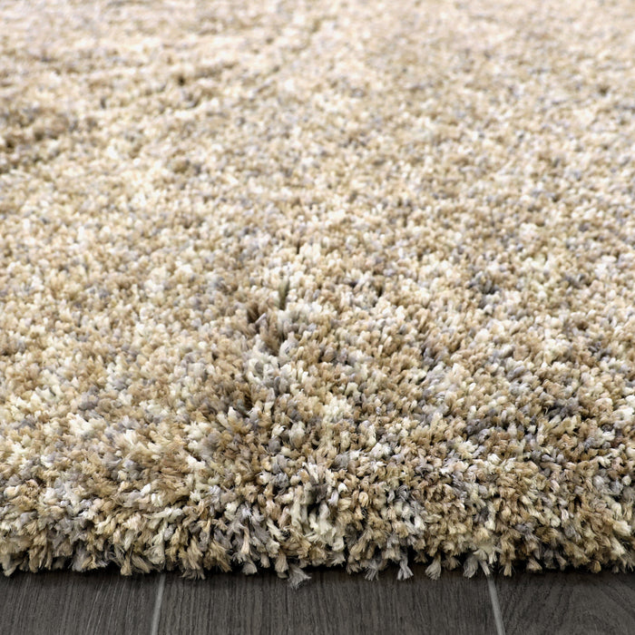 Puffy Shimmer Ivory Shaggy Rug - Ivory 4 www.homelooks.com