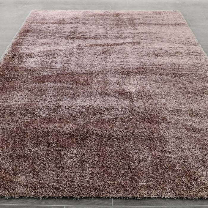 Puffy Shimmer Lilac Shaggy Rug over-view www.homelooks.com