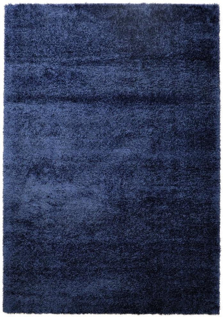 Puffy Shimmer Navy Shaggy Rug www.homelooks.com