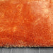 Puffy Shimmer Orange Shaggy Rug pile height www.homelooks.com