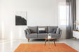 Puffy Shimmer Orange Shaggy Rug in living room www.homelooks.com