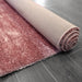 Puffy Shimmer Pink Shaggy Rug folded www.homelooks.com