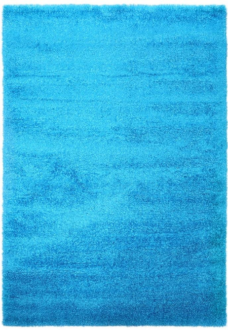 Puffy Shimmer Turquoise Shaggy Rug www.homelooks.com