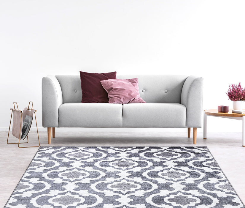 Trendy Moroccan Modern Rug in living room homelooks.com